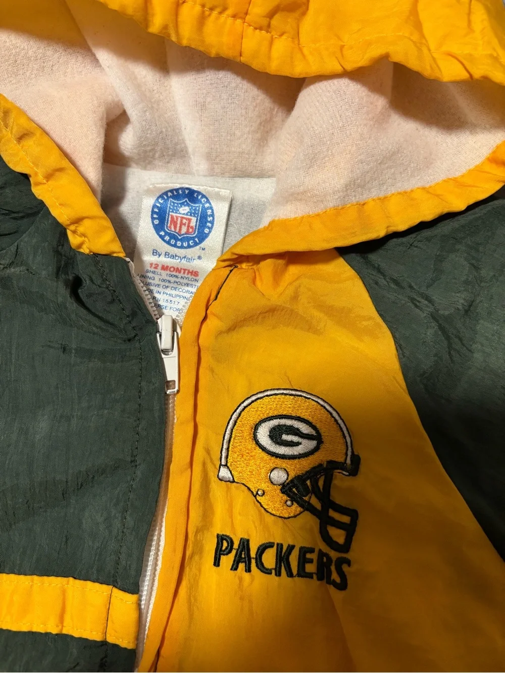 NFL Green & Gold Packers Hooded Puffer Jacket - Kids